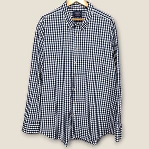 Charles Tyrwhitt Weekend Button Shirt Men 3XL Navy White Check Non Iron Classic